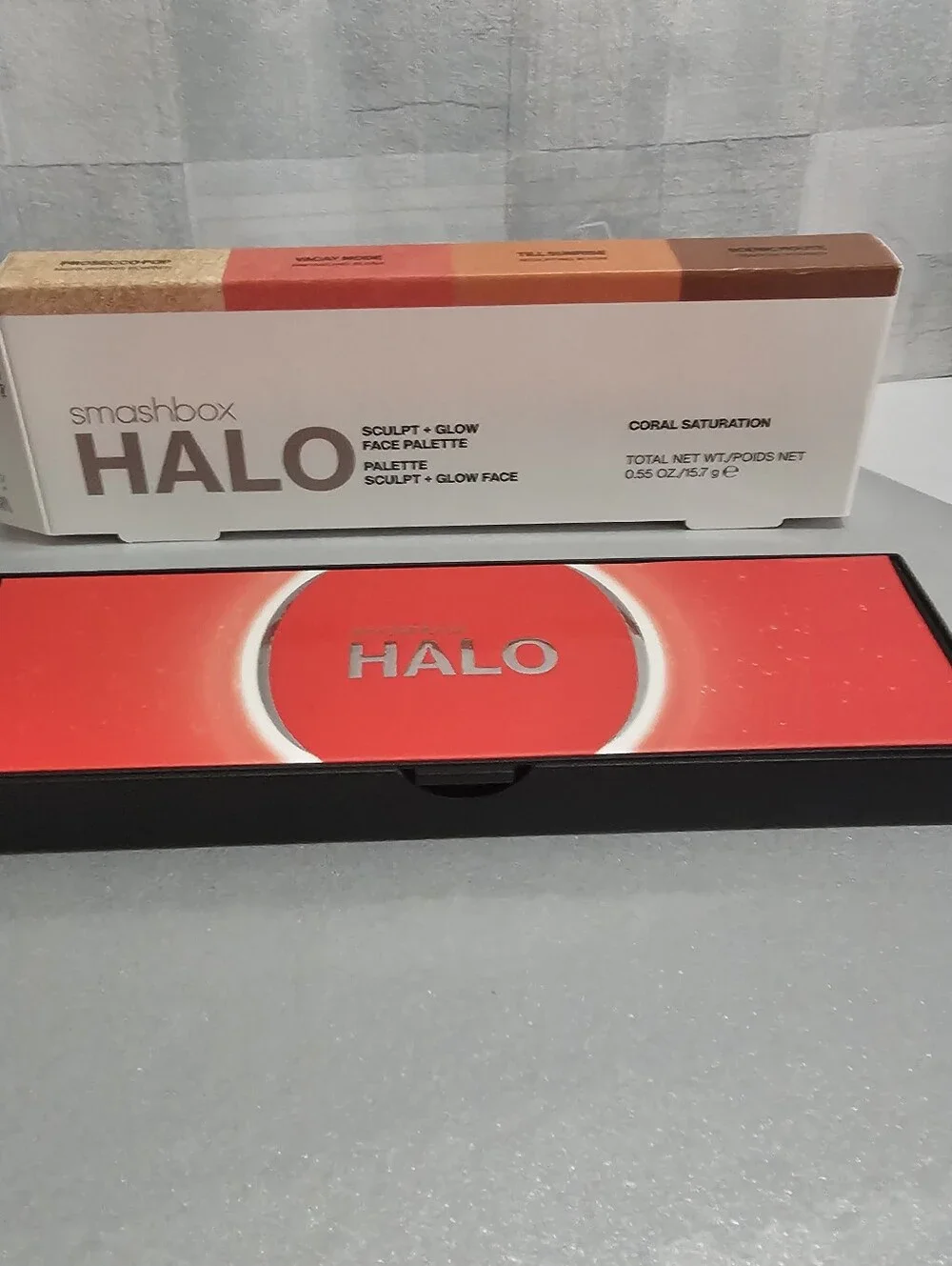 Smashbox Halo Sculpt Glow Palette Contour Blush Highlighter - Coral Saturation